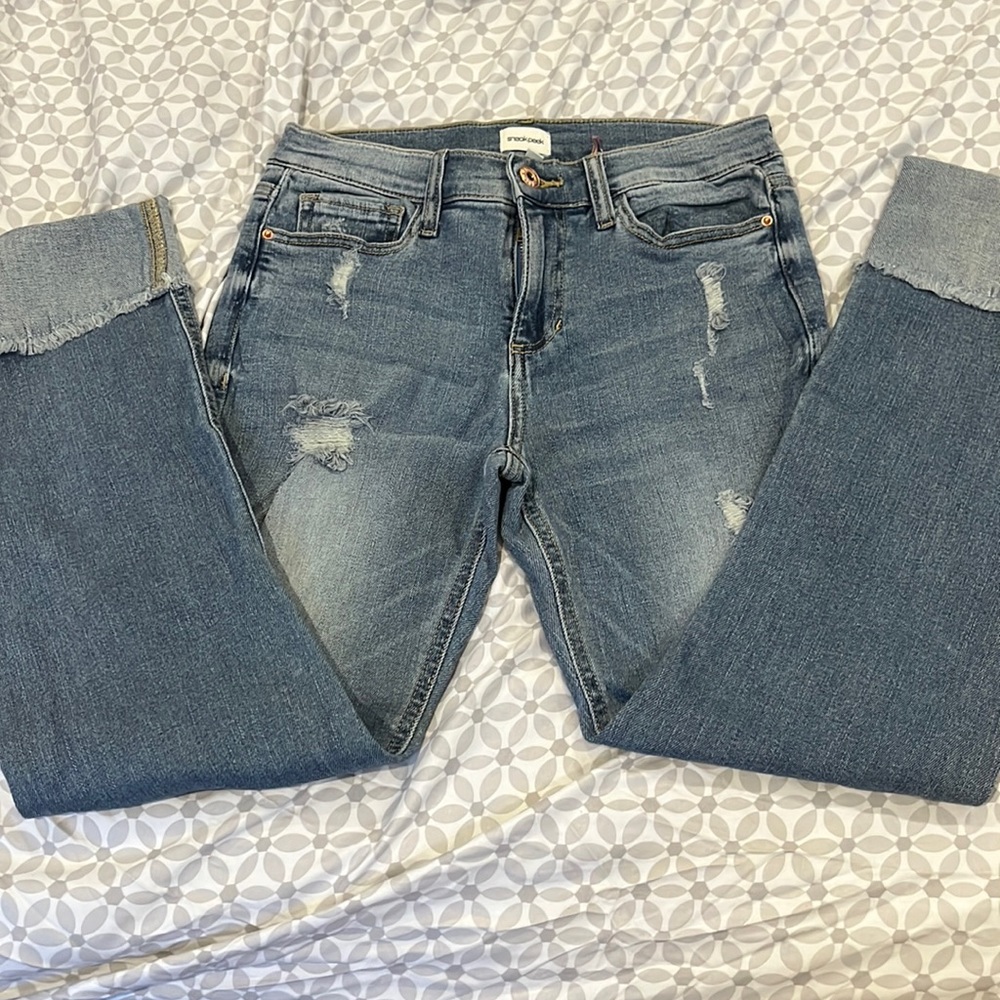Sneak Peek Ripped Straight Jeans